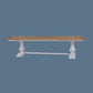 BECKETT HAMPTON STYLE SOLID MAHOGANY RECTANGULAR TRESTLE DINING TABLE IN ANTIQUE FRENCH OAK/ARCHITECTURAL WHITE 244CM - MyChocolateWood