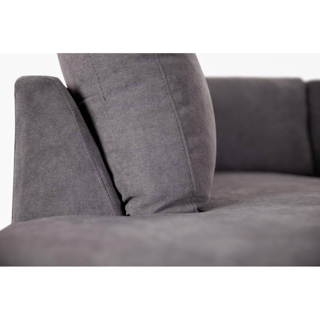 MARIGNY FABRIC 3-SEATER SOFA BED WITH LHF CHAISE DARK GREY (2 PIECES) - MyChocolateWood
