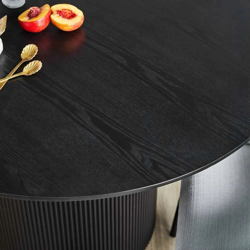 BELGRAVIA OVAL DINING TABLE 240CM SATIN BLACK