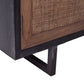 KUMBRIA OAK & RATTAN SANDBLAST SIDEBOARD/BUFFET  BLACK & NATURAL