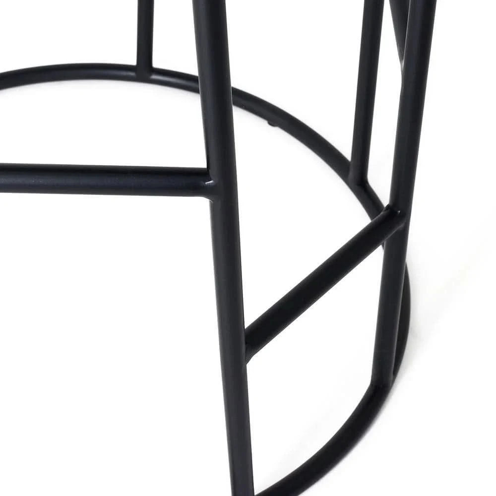 JACE BLACK STEEL BAR STOOL - BLACK LINEN