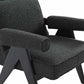 LAYTON BLACK ONYX BOUCLE ARMCHAIR/BLACK PAINTED WOOD FRAME