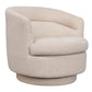 BRYNN  SWIVEL BOUCLE ARMCHAIR WHITE