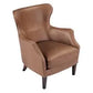 ANSEL DARK BROWN ARMCHAIR TOP GRAIN COW LEATHER