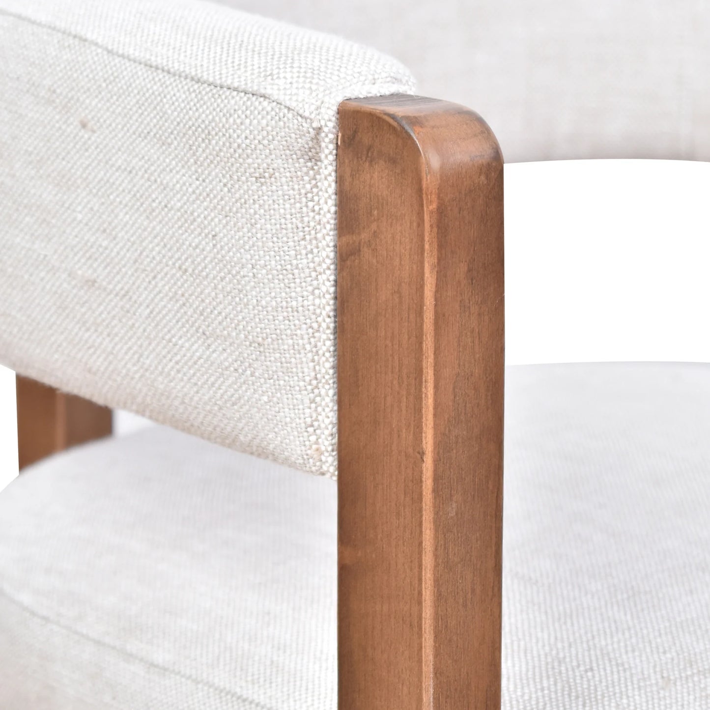 FELICE DOVE GREY LINEN FABRIC DINING CHAIR WITH MARON LEGS