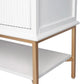 MORETTI 2-DRAWER BEDSIDE TABLE SATIN WHITE/GOLD LARGE