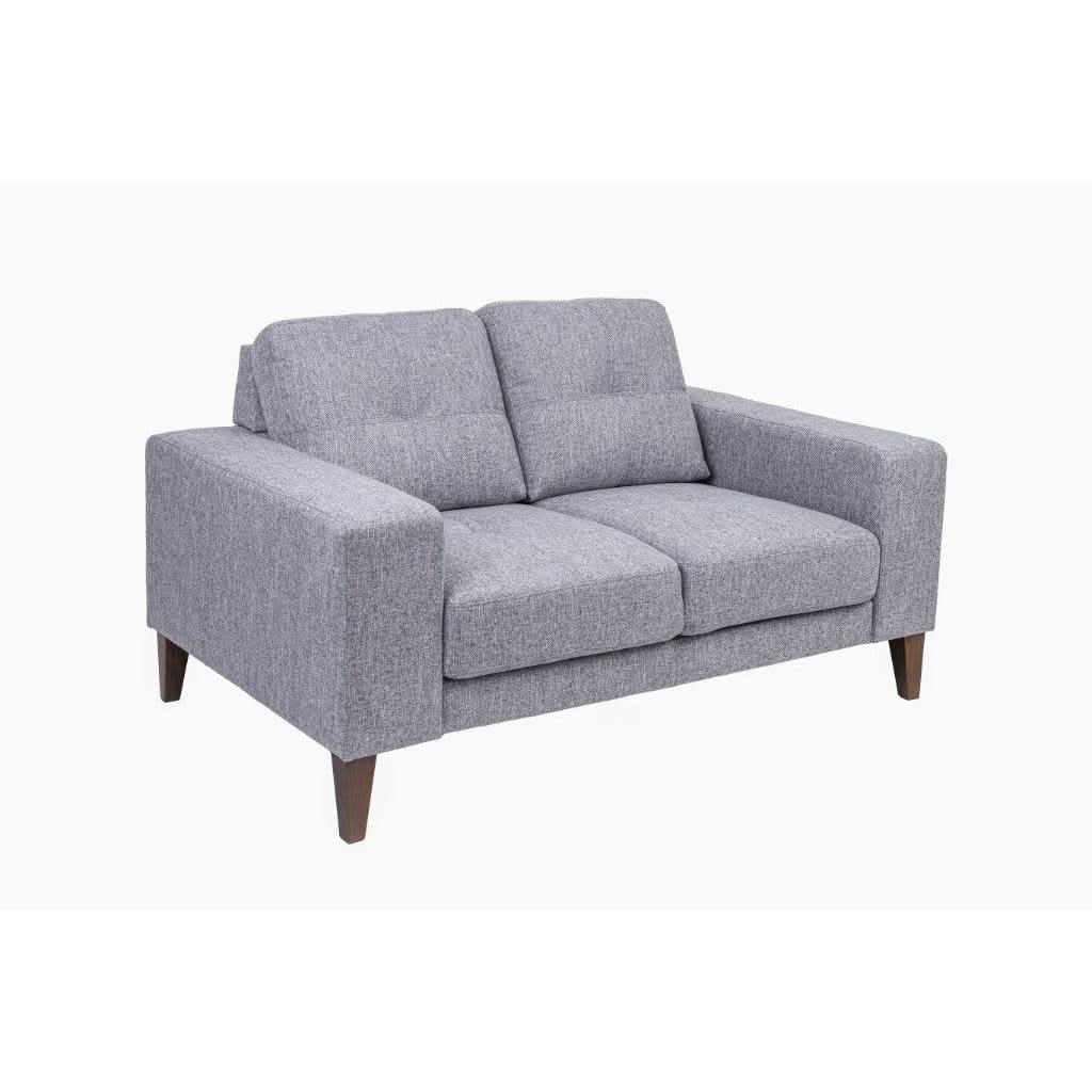 LIZ 3-SEATER + 2-SEATER MID-CENTURY GREY FABRIC SOFA SET