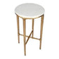 SOREN MARBLE PETITE SIDE TABLE - BRASS FRAME 90CM