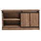 MORIAH SOLID RECLAIMED ELM TRACK SLIDING DOOR BUFFET BLACK & NATURAL