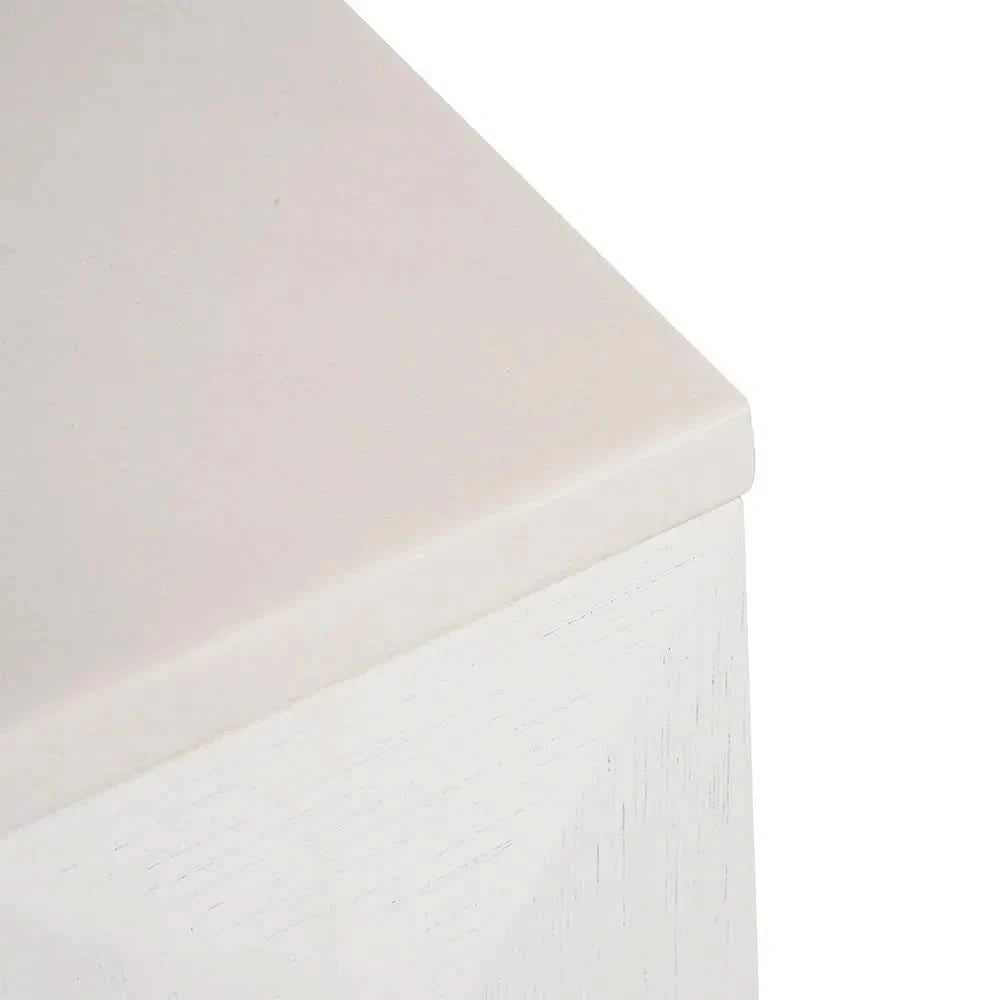 HAMPSHIRE WHITE MARBLE/WHITE OAK 2-DRAWER BEDSIDE TABLE