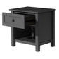 BAYLIN RUBBERWOOD 1-DRAWER  1-SHELF BEDSIDE TABLE BLACK