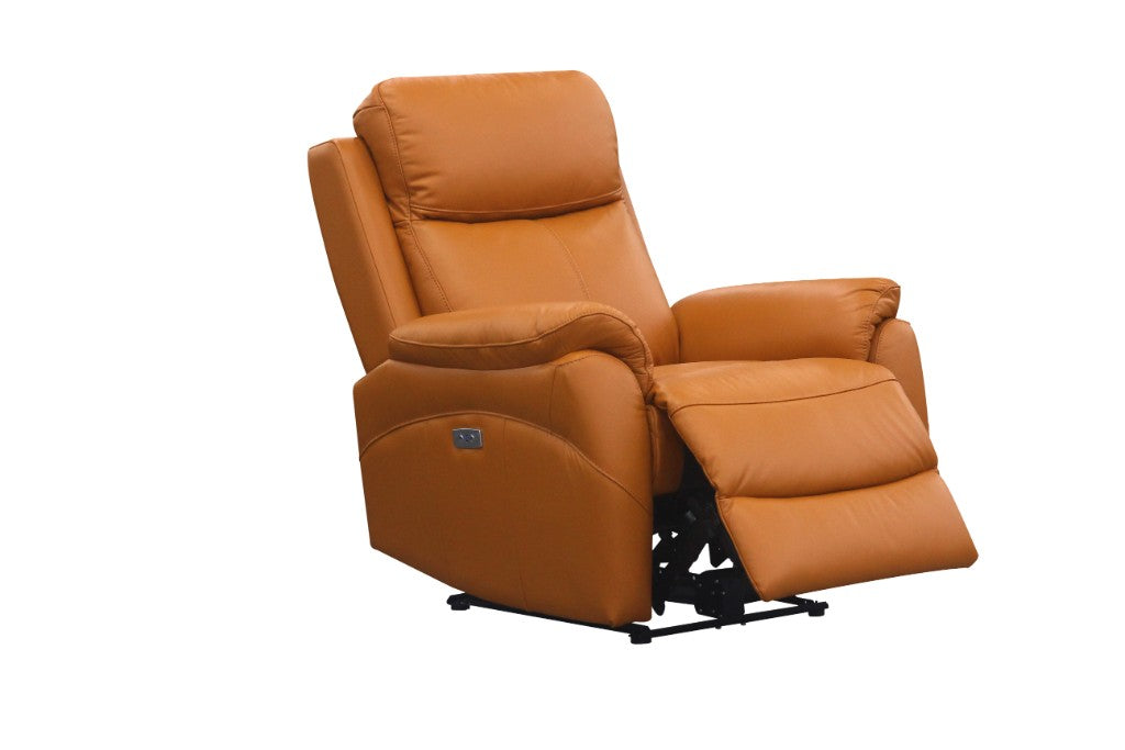HAWES 3 PIECE ELECTRIC RECLINER 3-SEATER SOFA & 2 ARMCHAIRS TANGERINE COLOUR