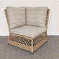 NOLA OUTDOORS 6PC CORNER WICKER SOFA SET- NATURAL/STONE