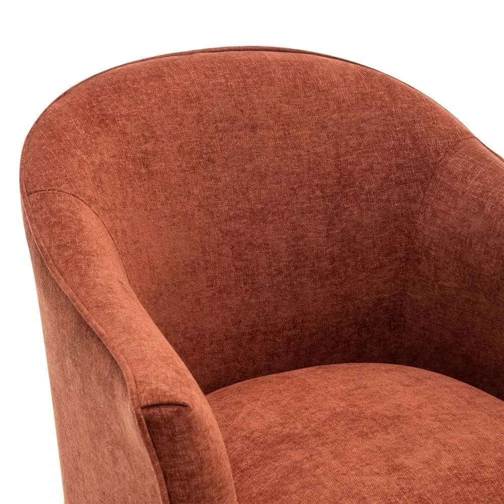 ELMORE CHENILLE FABRIC TUB CHAIR/OCCASIONAL CHAIR TERRACOTTA