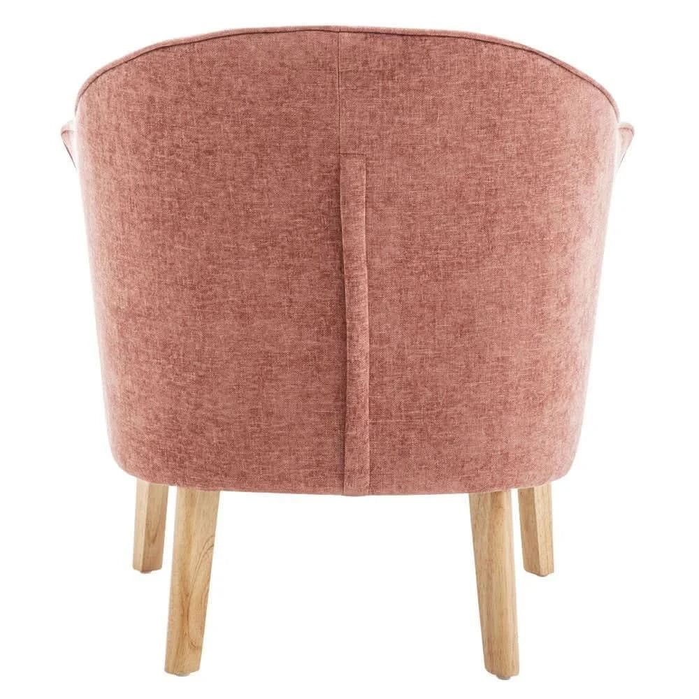 ELMORE CHENILLE FABRIC TUB CHAIR/OCCASIONAL CHAIR CORAL