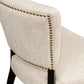 SET OF 2 CAVENDISH LINEN DINING CHAIR BEIGE/BLACK