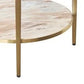 MELINA ROUND SIDE TABLE/BEDSIDE TABLE PINK MARBLE/GOLD STAINLESS STEEL