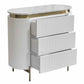 DENEUVE 3 DRAWER CHEST OF DRAWERS WHITE WITH CARRARA MARBLE TOP