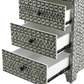 SANTA FE SIDE SHELL INLAY 3 DRAWER SIDE TABLE/BEDSIDE TABLE - MyChocolateWood