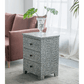 SANTA FE SIDE SHELL INLAY 3 DRAWER SIDE TABLE/BEDSIDE TABLE - MyChocolateWood