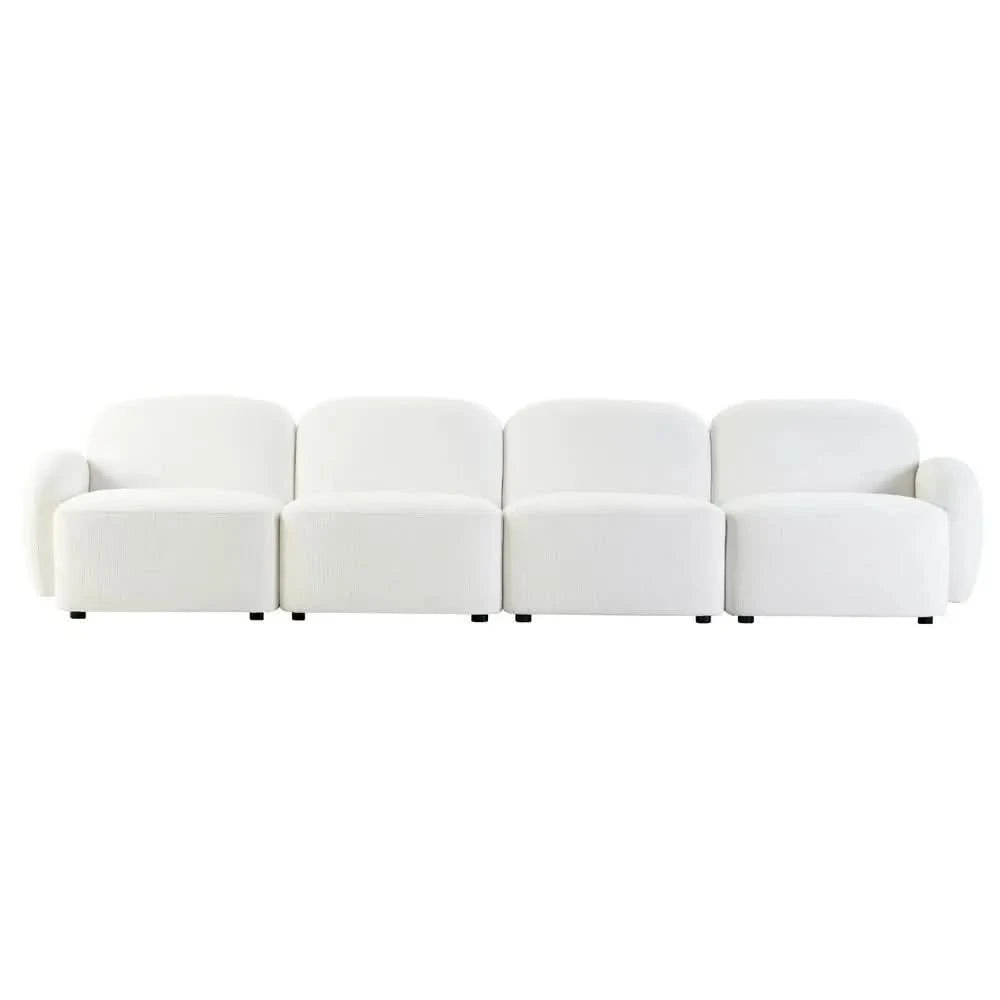 LORELEI  4-SEATER MODULAR SOFA CHENILLE - WHITE