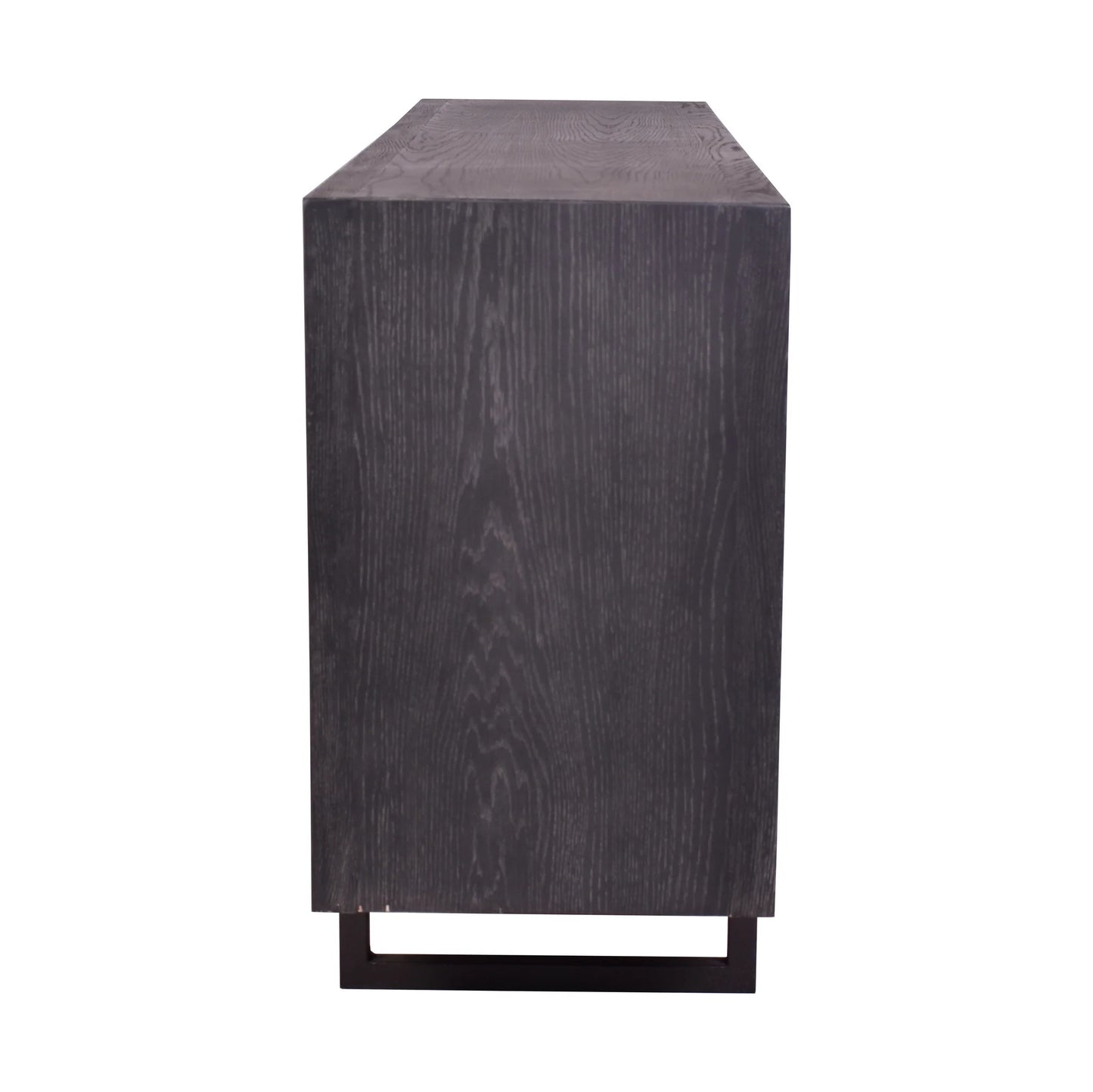 KUMBRIA OAK & RATTAN SANDBLAST SIDEBOARD/BUFFET  BLACK & NATURAL