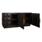 HAMPSHIRE TRAVERTINE/SMOKED OAK 4-DOOR BUFFET/SIDEBOARD -