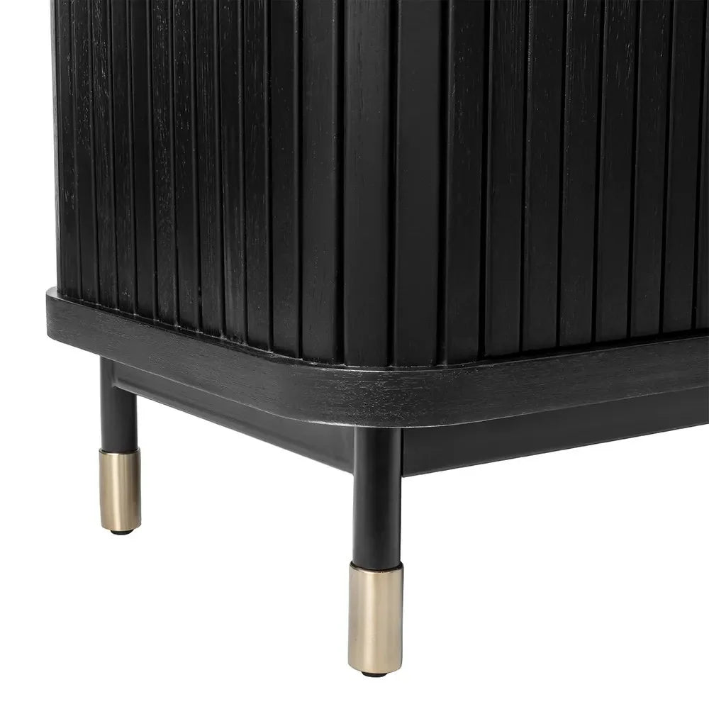 PEMBROKE OAK TIMBER 3-DRAWER CHEST OF DRAWERS BLACK