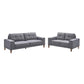 HARDIN FABRIC 3-SEATER + 2-SEATER SOFA SET LOUNGE SET GREY - MyChocolateWood