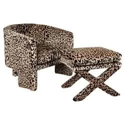 GRETCHEN LEOPARD CHENILLE ARMCHAIR