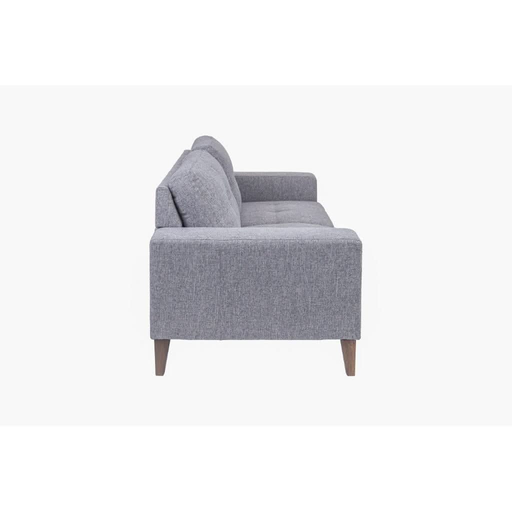 LIZ 3-SEATER + 2-SEATER MID-CENTURY GREY FABRIC SOFA SET