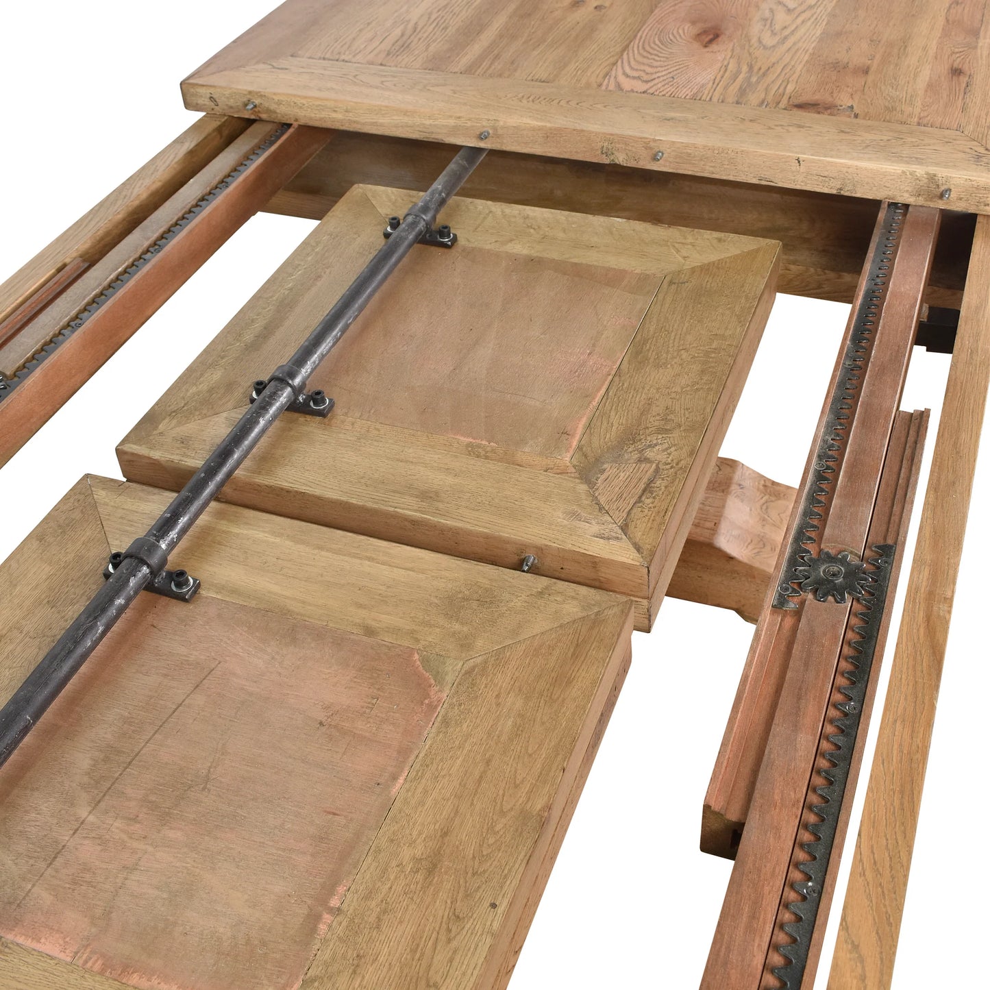 KAMURA SOLID OAK WOOD DOUBLE EXTENSION DINING TABLE NATURAL 310CM