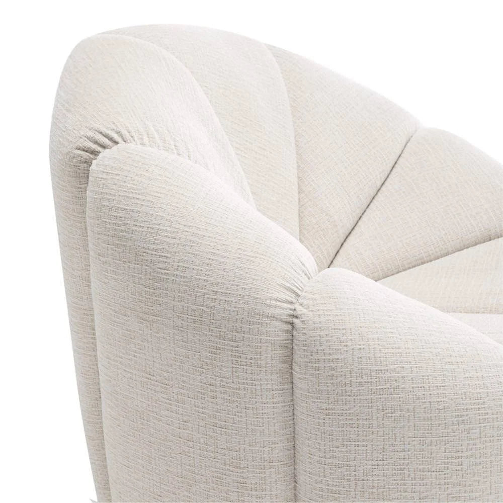 MADELEY CHENILLE SWIVEL OCCASIONAL CHAIR ARMCHAIR CREAM