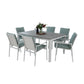 CHIMINO 7 PIECE OUTDOOR DINING SET WHITE/MIST GREEN
