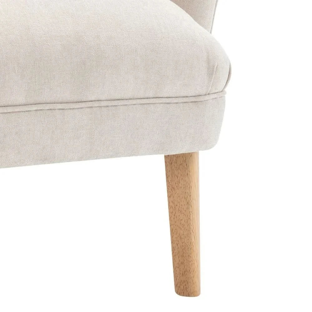 ELMORE CHENILLE FABRIC TUB CHAIR/OCCASIONAL CHAIR CREAM