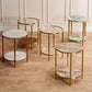 MELINA ROUND SIDE TABLE/BEDSIDE TABLE DUSTYJADE MARBLE/GOLD STAINLESS STEEL