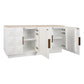 HAMPSHIRE TRAVERTINE /WHITE OAK 4-DOOR BUFFET/SIDEBOARD