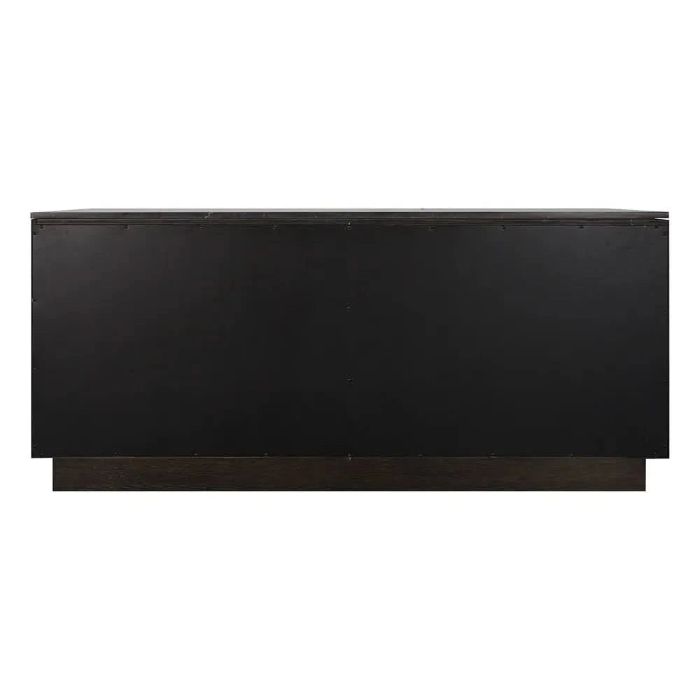 HAMPSHIRE BLACK MARBLE/SMOKED OAK 4-DOOR BUFFET/SIDEBOARD