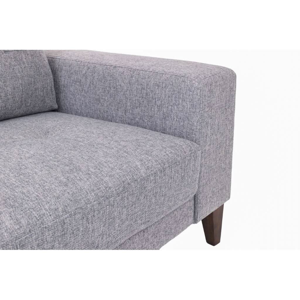 LIZ 3-SEATER + 2-SEATER MID-CENTURY GREY FABRIC SOFA SET