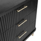 PEMBROKE OAK TIMBER 6-DRAWER CHEST OF DRAWERS  BLACK