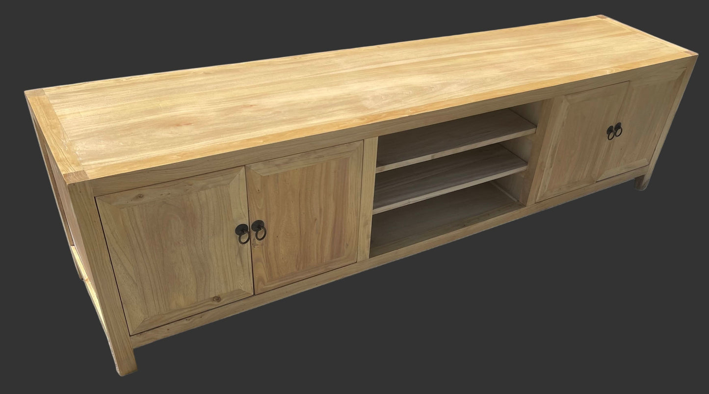 BORDEAUX SOLID ELM WOOD TV UNIT 200CM