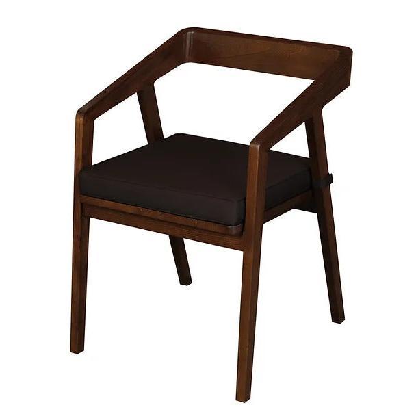 KYOTO SOLID OAK ARMCHAIR IN MAHOGANY/CUSHION SET OF 2