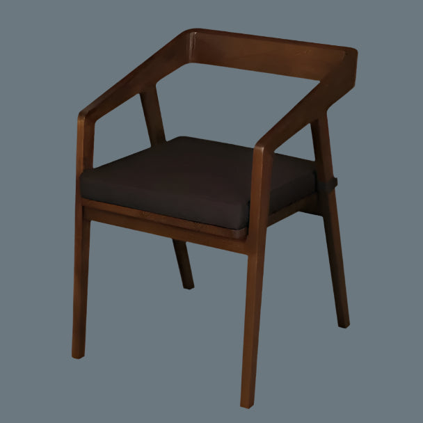 KYOTO SOLID OAK ARMCHAIR IN MAHOGANY/CUSHION SET OF 2 - MyChocolateWood