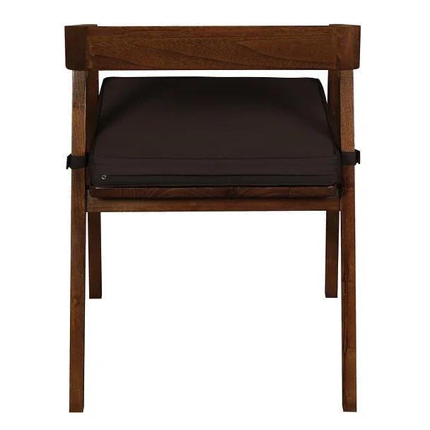 KYOTO SOLID OAK ARMCHAIR IN MAHOGANY/CUSHION SET OF 2