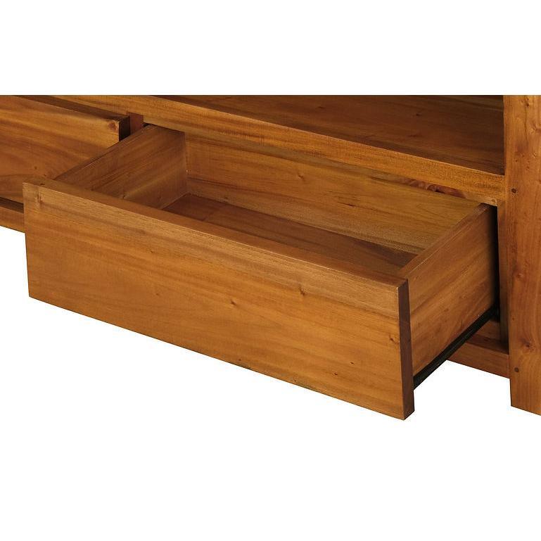 TANAKA SOLID MAHOGANY TV UNIT 1900MM WITH 3 DRAWERS IN LIGHT PECAN