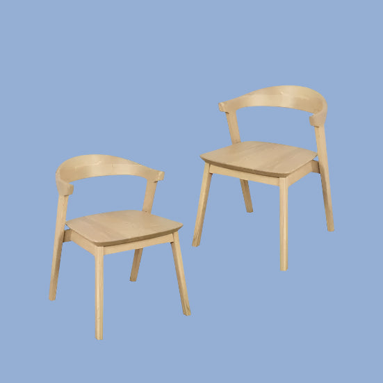 FYNN SOLID OAK DINING CHAIRS IN NATURAL SET OF 2 - MyChocolateWood