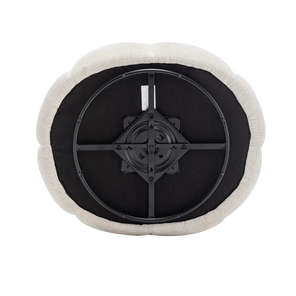 MADELEY CHENILLE SWIVEL OCCASIONAL CHAIR ARMCHAIR CREAM