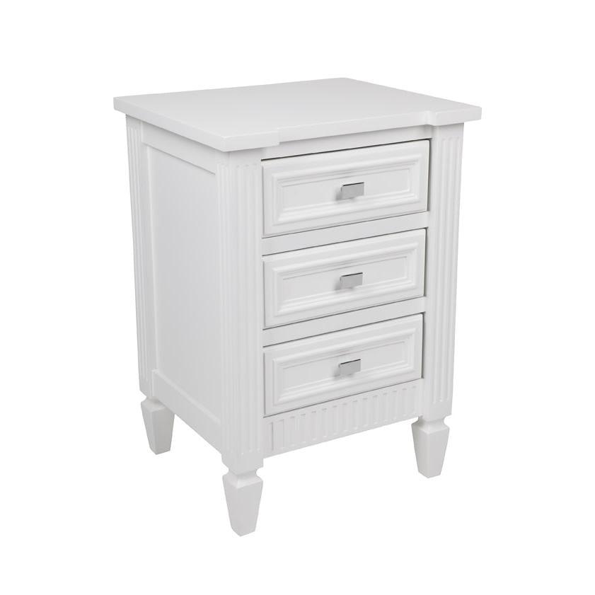 MERCI SMALL BEDSIDE TABLE IN SATIN FINISH - WHITE
