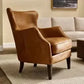 ANSEL LIGHT BROWN ARMCHAIR TOP GRAIN COW LEATHER