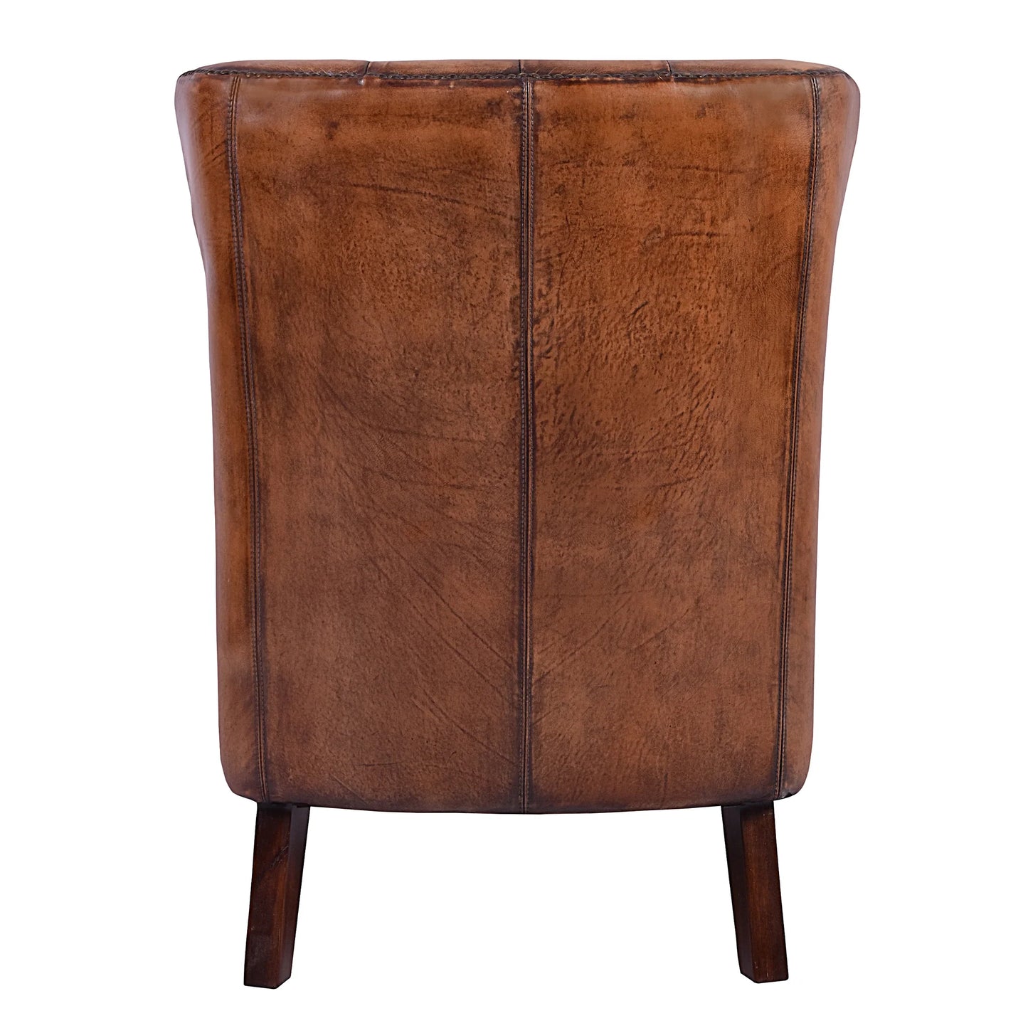 HAREWOOD VINTAGE LEATHER ARMCHAIR IN TOFFEE